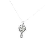 Claddagh Pendant - Sterling Silver Irish Celtic Knot Cross Pendant and 18 Necklace Included