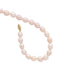 14k Yellow Gold 7in 8-8.5mm Pink Potato Shape Freshwater Cult. Pearl Necklace
