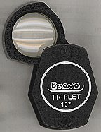 Loupe Magnifier - 10x Triplet Folding Loupe Magnifier - High Quality Imported BelOMO Lens (10x21mm with 17mm viewing area)