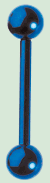Titanium Dark Blue Barbell 14 Gauge by 5/8