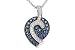5/8 Carat Sapphire and Diamond 14K White Gold Pendant w/Chain