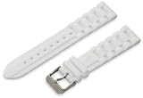 Hadley-Roma Women's LS3320RT 200 20-mm White Genuine Silicone Watch Strap