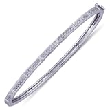 0.33 Ct.T.W. Round Brilliant Cut Diamonds, 14Kt. White Gold. Diamond Bangle Bracelet