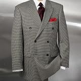 Black/White Houndstooth Double-Breasted Sportcoat