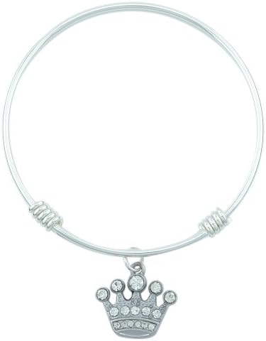Queen's Crown CZ Kona Bracelet - Silver Stacking Bangle
