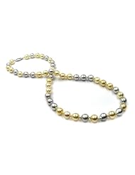 Multicolor Akoya Necklace 6-7MM. with 14K White Gold