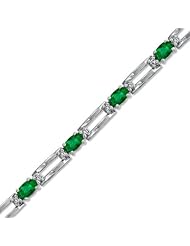 3.55cttw 5x3 Oval Emerald and Diamond Bracelet set in 14k Gold