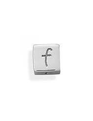 MMA Silver - Oxidized f Cube Bead