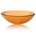 Decolav 1000T-AM 17-Inch Round Tempered Frosted Glass Vessel, Amber