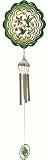 2-in-1 Hummingbird Bird Flower Spinning Wind Spinner With Windchime And A Small Hanging Ornament Spinner On Bottom 28.5