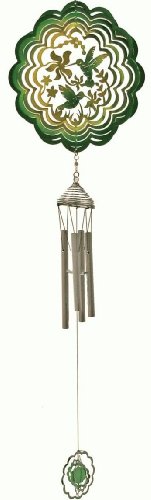 Childrens Toyshop  Toys : Hummingbird Bird Flower Spinning Celestial Wind Spinner With Windchime And A Small Hanging Ornament Spinner On Bottom 28.5"