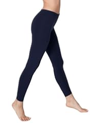 Apparel: OADUS Seamless Stretch Full Length One Size Winter Fleece Lined Leggings, Navy