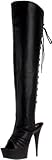 Pleaser Women's Delight-3019/B/PU Knee-High Boot,Black Polyurethane,6 M US