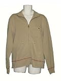 NSF Mens Zip Front Funnel Sweatshirt in Putty