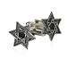 Jewelry : Star of David Pewter Silver Cufflinks with Presentation Box