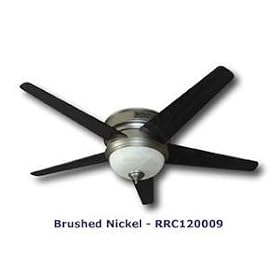 Reiker Brushed Nickel 1-Light 5-Blade Ceiling Fan, Nickel w Frosted Globe by Reiker