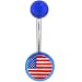 Blue American Flag Logo Belly Button Ring