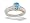 14K White Gold Genuine Round Blue Topaz and Diamond Ring - Size 4