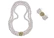 9.5x10mm AAA Quality Japanese Akoya saltwater cultured pearl necklace 51" triple strand Rope