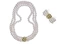 9.5x10mm AAA Quality Japanese Akoya saltwater cultured pearl necklace 51" triple strand Rope