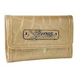 Buy Ladies Celeste Natural Synthetic Leather Tri-Fold Wallet: Natural Tri-Fold by GUESS