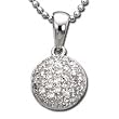 14kt White Gold Diamond Circle Pendant Necklace