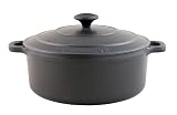 Chasseur Cast Iron 26cm, 5.0ltr Round Matt Black Casserole