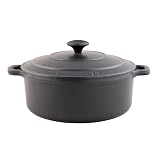 Chasseur Cast Iron 24cm, 3.5ltr Round Casserole Matt Blackby Chasseur