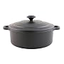 Chasseur Cast Iron 26cm, 5.0ltr Round Matt Black Casserole