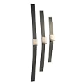 Wall Band Candleholders with Frosted Glass Covers  Charcoal Powder Finish