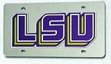 LSU Tigers Silver Laser Cut License Plate