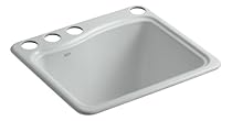 Big Sale Best Cheap Deals Kohler K-6657-4U-95 River Falls Undercounter Sink with Four-Hole Faucet Drilling, Ice Grey