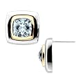 14K Two-Tone Gold Sky Blue Topaz Earrings