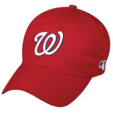 MLB ADULT Washington NATIONALS Home RED Hat Cap Adjustable Velcro TWILL