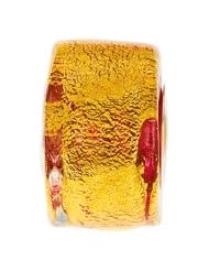 Kera Gold Ruby Murano Glass Wheel Bead