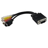 Computer PC VGA to TV S-Video 3 RCA AV Adapter Cable Black