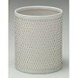 Budget Series White Round Wicker Wastebasket
