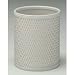Budget Series White Round Wicker Wastebasket