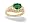 14K Yellow Gold Oval Created Emerald and Diamond Antique Style Ring - Size 4