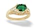 Jewelry : 14K Yellow Gold Oval Created Emerald and Diamond Antique Style Ring