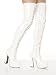ELECTRA 5 Inch Stack Heel w/1 1/2 Inch Platform Boots White Stretch Patent Pleaser