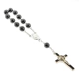 St. Benedict Hand Rosary - 7MM Hematite and 6'' Overall Length