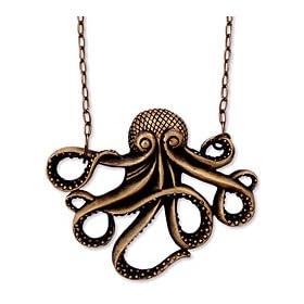 Antique Gold Octopus Necklace