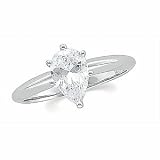 1.11 Carat Certified Pear Cut Diamond 14K White Gold Bridal Engagement Ring J-VVs2