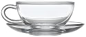 Northwest Glass 8-Ounce Glass Tea Cups and Saucer, Set of 4