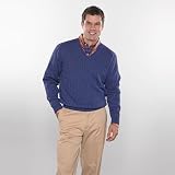 Lux Cotton Textural V Neck Sweater