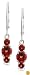 Sterling Silver Garnet 3-Stone Dangle Earrings