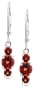 Sterling Silver Garnet 3-Stone Dangle Earrings