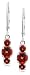 Sterling Silver Garnet 3-Stone Dangle Earrings