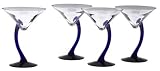 Libbey 4-Piece Cobalt Swerve Martini Set